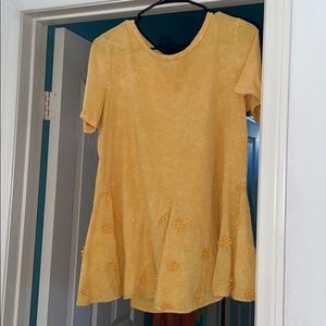 Anthropologie mustard yellow blouse
